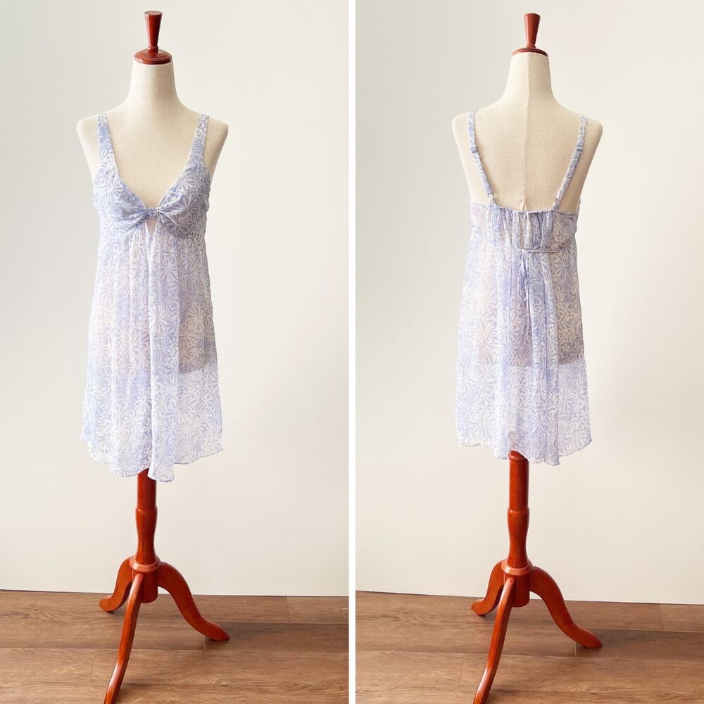 Oscar de la Renta Pink Label Babydoll Intimate Sleepwear Blue Size XS